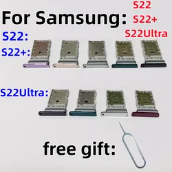 SIM Card SD Card Tray chip slot drawer Holder For Samsung Galaxy S22 S22Plus/+ S22Ultra SM-S9010 S9060 S9080 S908E Card tray
