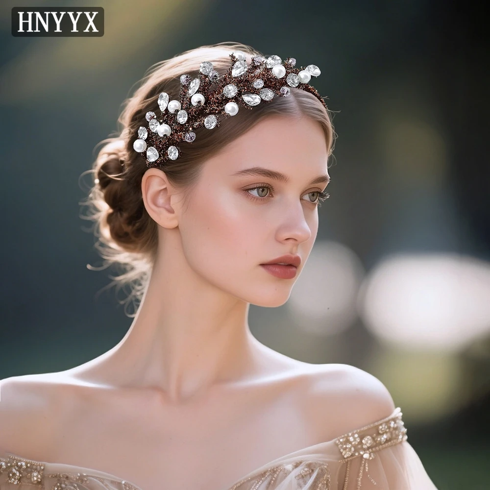 

YouLaPan Fashionable Women Headbands Elegant Brides Weddings Rhinestones Pearls Handmade Banquets Dances Hair Accessories YXA372