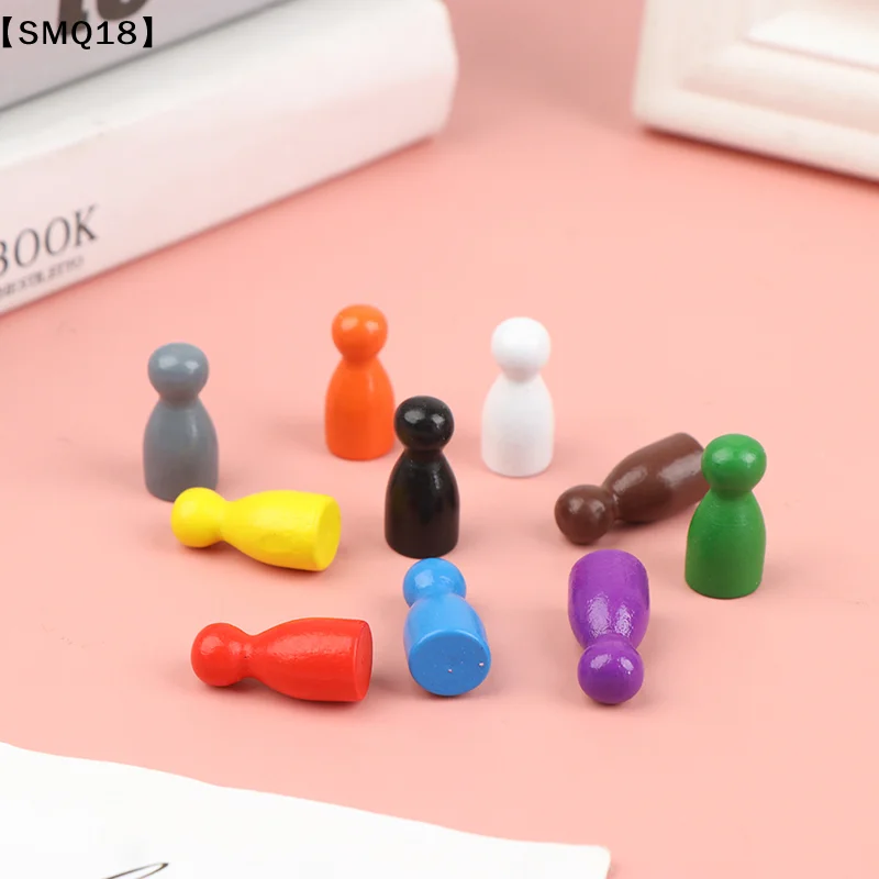 100PCS Diameter Pawn Wooden Pawn Pieces Chess BoardGame Accessories MarkingColor【SMQ】