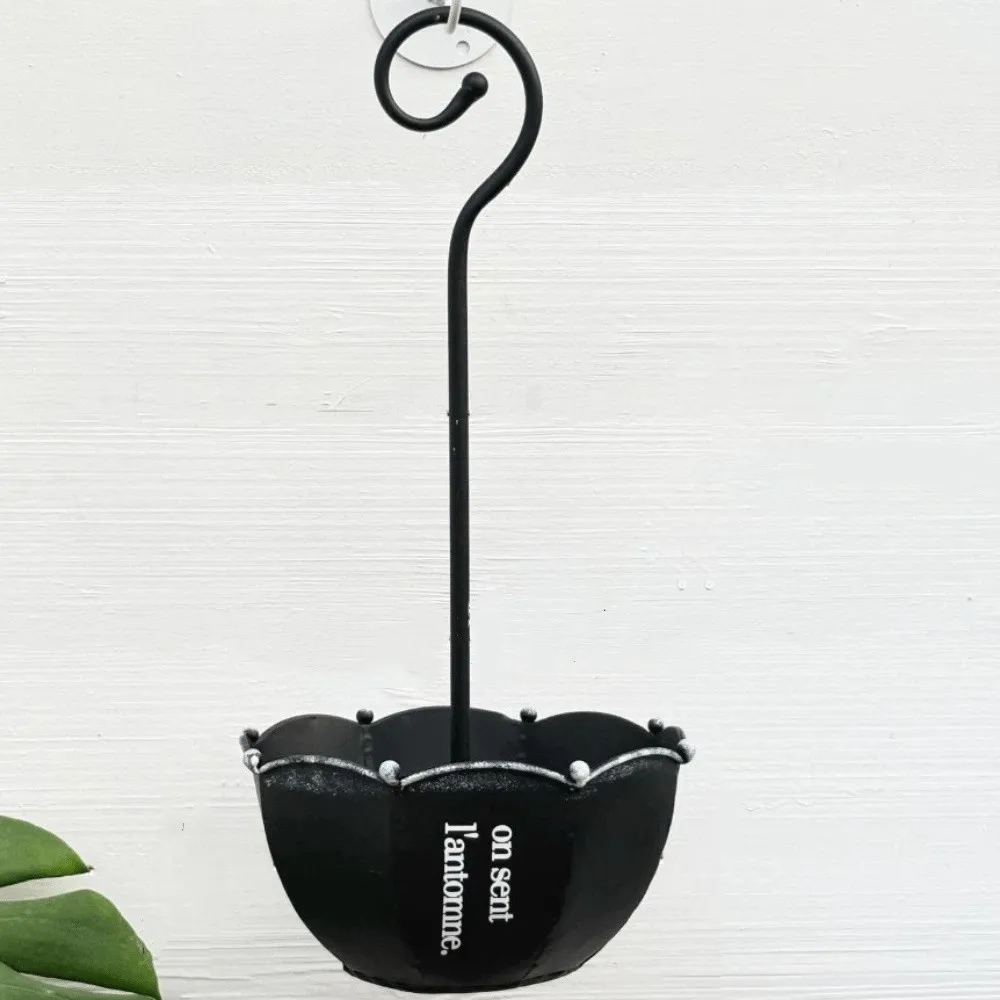 

Plants Vases Vintage Umbrella Planter European Styles Farmhouses Wall Mounted Planter Iron Decorative Flowers Container Balcony
