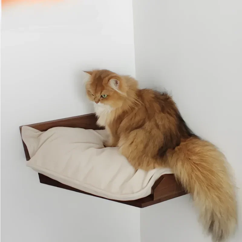 

Star cat jumping platform corner does not occupy the wall cat climbing frame solid wood nest integrated toy