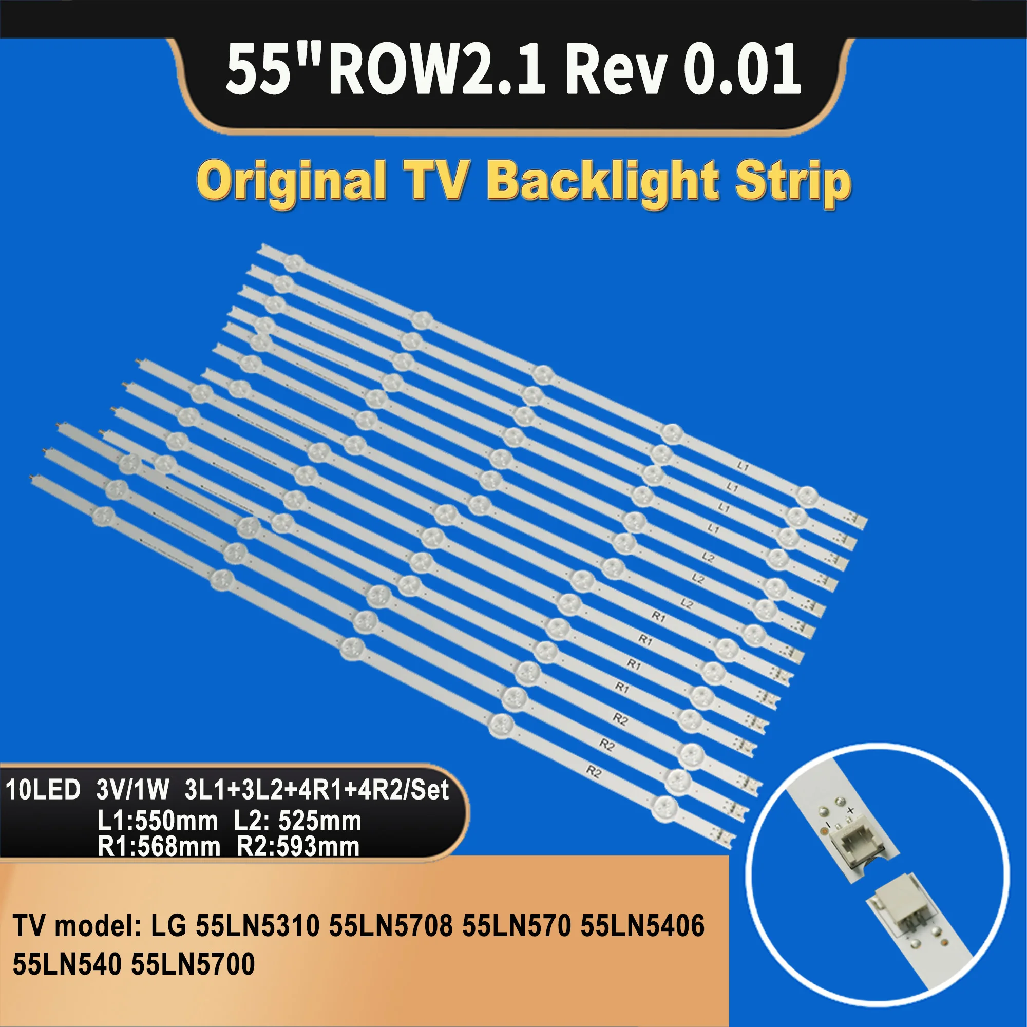 TV-006 LED Backlight Strip for LG 55LA6300-CA 55LN5310 55LN5708 55LN570 55LN5406 55LN540 55LN5700 14pcs