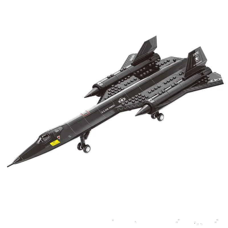 Militaire Technische USA SR71 Blackbird Stealth Supersonische Verkenningsvliegtuigen Bouwstenen Vechter Model Baksteen Kid Jongen Speelgoed