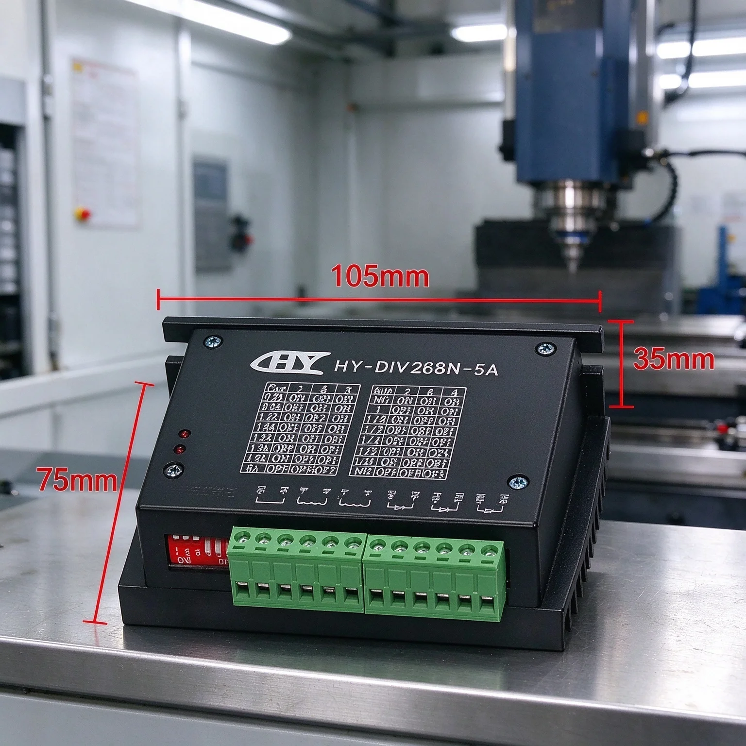 Stepper Motor Driver Controller HY-DIV268N-5A TB6600 0.2-5A Output Current of 0.2A ~ 5A for DIY Woodworking CNC Router Use