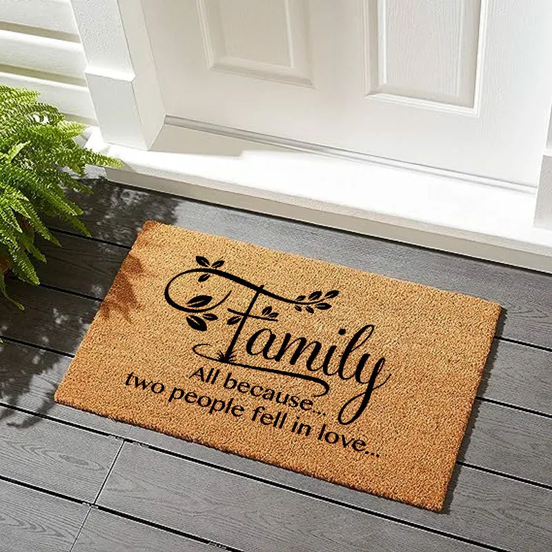 VIKAMA Alfombra antihumedad de palmera de coco, alfombra de bienvenida de entrada antideslizante, alfombra de balcón de cocina, decoración del hogar