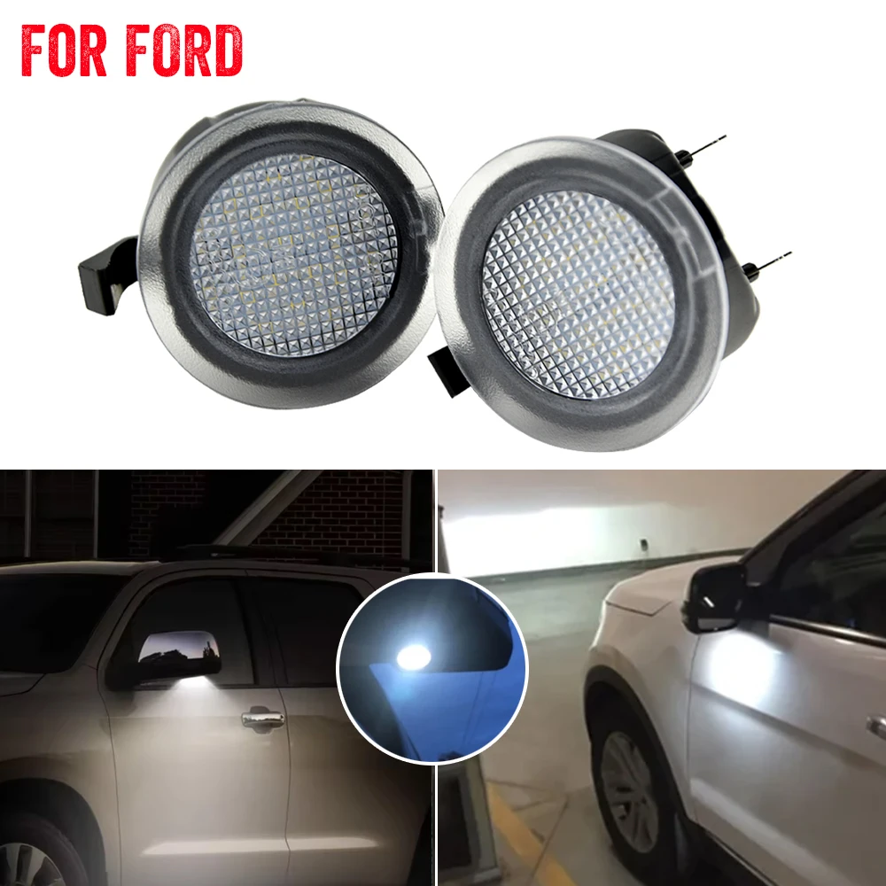 

2Pcs LED Under Side Mirror Puddle Light Lamp For Ford Fusion Gen 2 2014-2015 For Ford Flex SEL 2013-2017