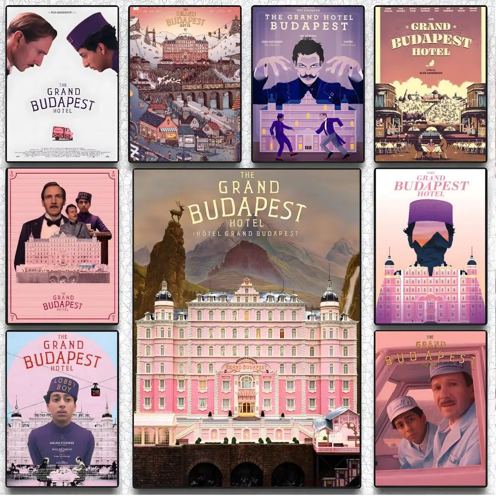 Comedy Film The Grand Budapest Hotel Poster Artistic Peel-Off Wall Decor, Indoor Outdoor Home Ornament for Collectors