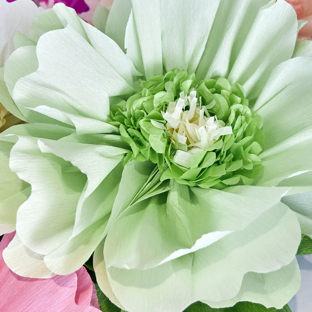 8 Stück Riesige Seidenpapier-Blumen Große Krepppapier-Blumen Dekorationen für Zuhause Muttertag Geburtstag Hochzeit Blumen-Hintergründe – Detail 10