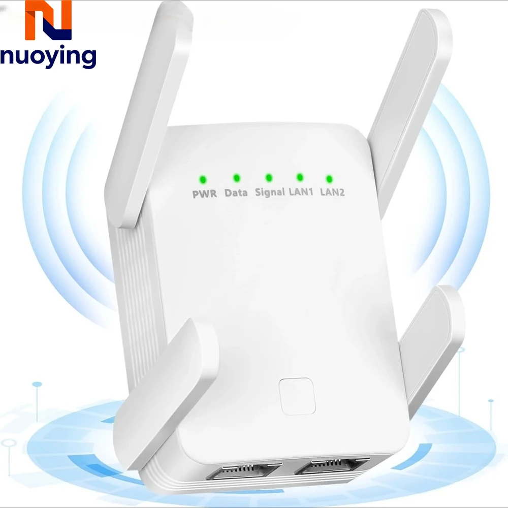Extensor WiFi AC1200 de 1200Mbps, Repetidor WiFi de Doble Banda 2.4G/5GHz, Amplificador de Señal Wi-Fi de Largo Alcance, Punto de Acceso a la Red