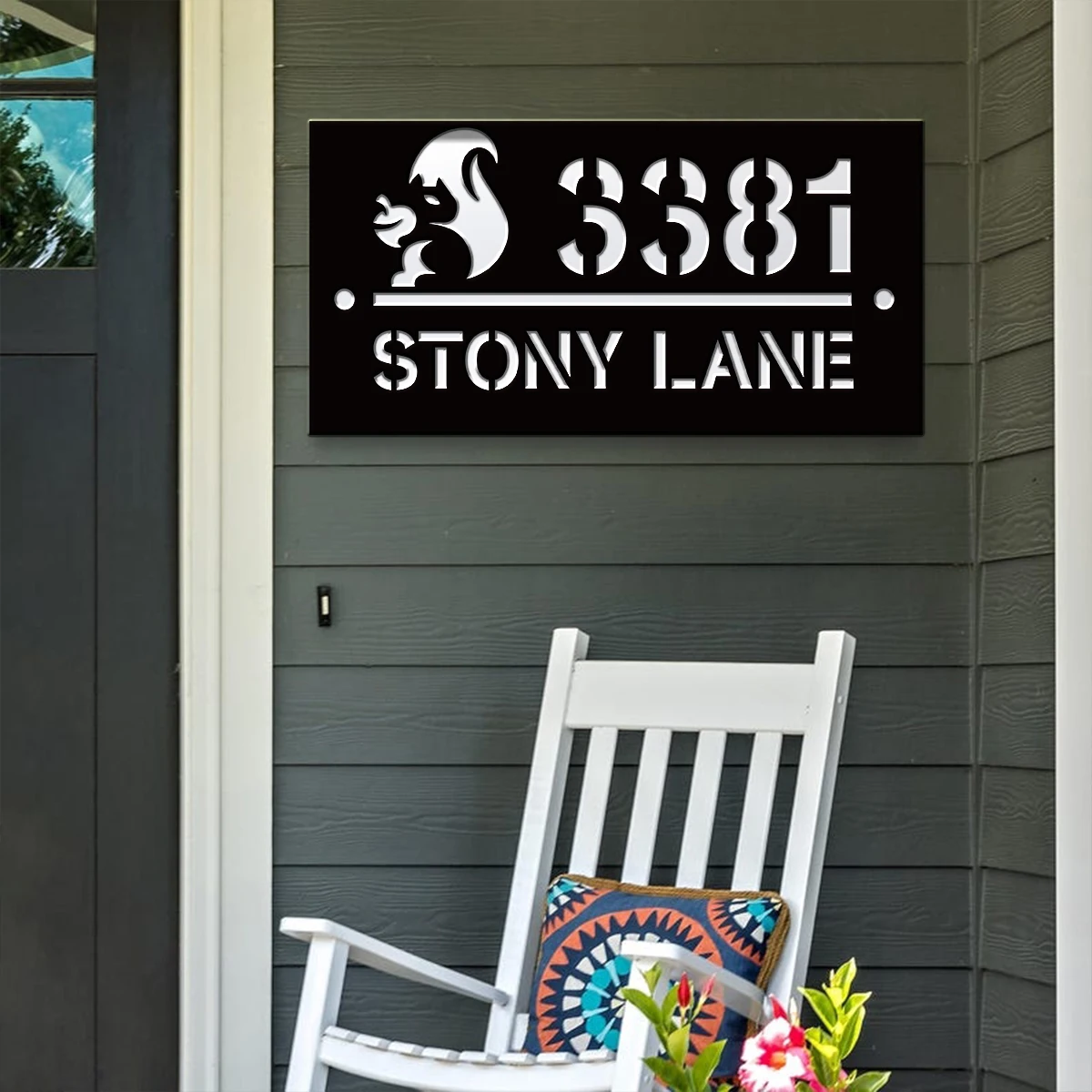 1Pc Custom Squirrel Swan Number&Text Acrylic House Number Door Street Sign Plaque,Home Room Garden Decor,Birthday Wedding Gift