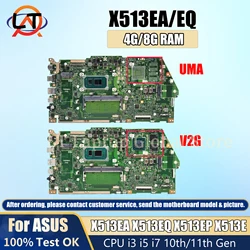 Laptop mainboard X513EA support ASUS X513EQ X513EP R513E K513E F513E pc motherboard with cpu I3 I5 I7 10th/11th Gen 4G/8G-RAM
