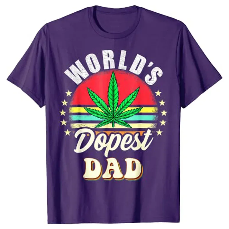 Vintage Worlds Dopest Dad Weed Cannabis Father Day T-Shirt Graphic Tee Tops Smoking Lover Apparel Gifts Customized Products