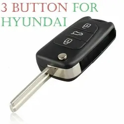 Chave para Hyundai, 3 Botão Flip Key Fob Case, Capa para I20, I30, Kia Ceed Pro, Sportage, 1Pc