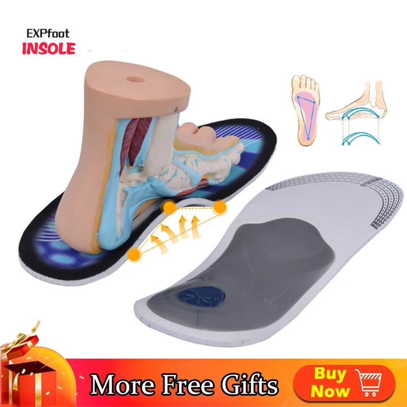 EXPfoot Top Selling High quality EVA Flatfoot Orthotic Insole  Arch Support 2.5cm Orthopedic Silicone Insoles Foot Care   045