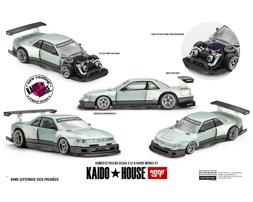Kaido House x MINI GT 1:64 Nissan Silvia S13-R V1 Light Green