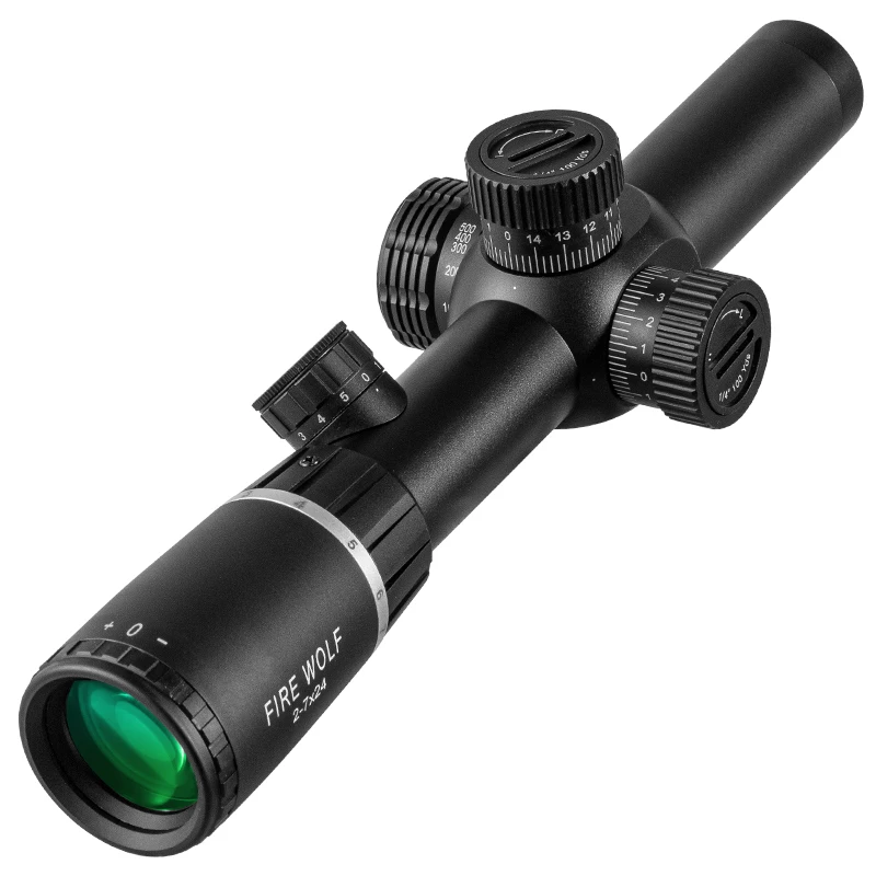 Fire Wolf 2-7x24 mira telescópica táctica con retícula para caza - imagen 3