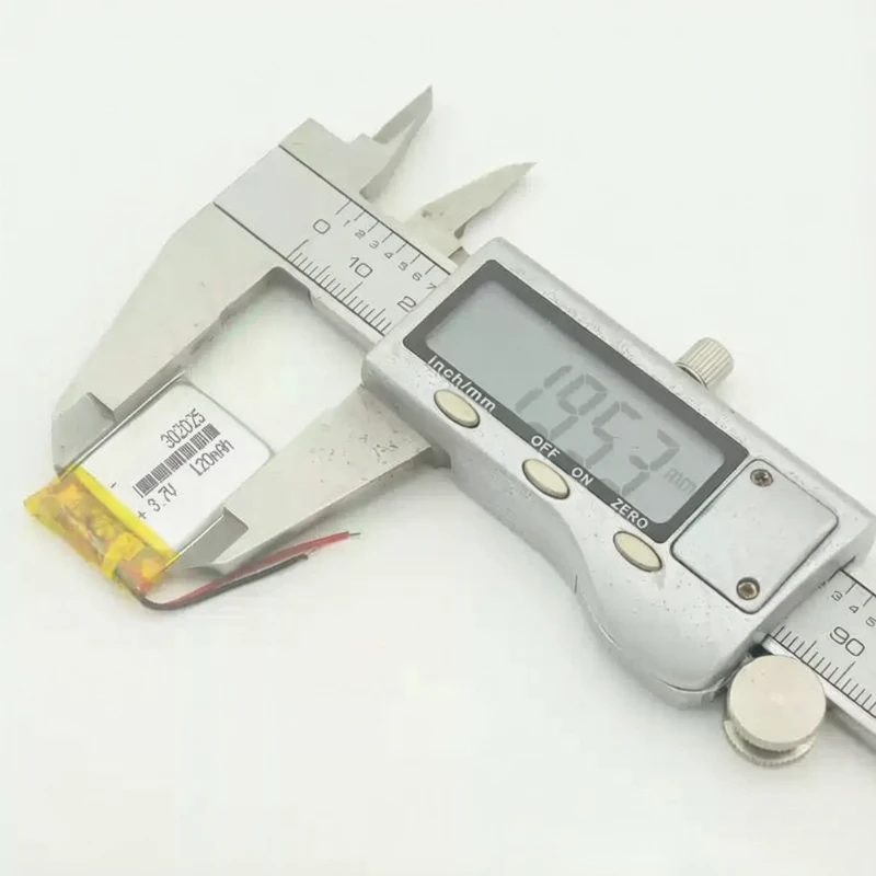 302025 3.7V 120mAh Polymer Lithium LiPo Rechargeable Battery for Beauty Instrument Bluetooth Headset Selfie Stick Spray Etc