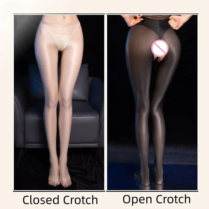 Summer Ultra-thin Smooth Pantyhose T Crotch Naked Feeling Low Waist Sexy Hosiery Women Foot Shaped Plus Size Pole Dance Wear