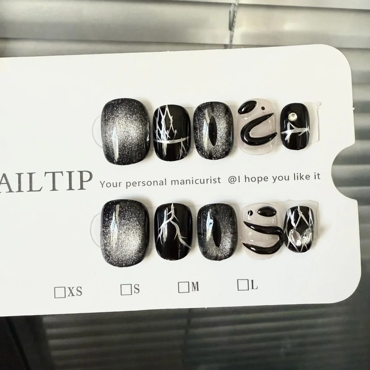 

10pcs Handmade Dark Demonic Cyberpunk Press on Nails Full Coverage Nail Tips for Women&Girl Short Removable Wearable Nail Art