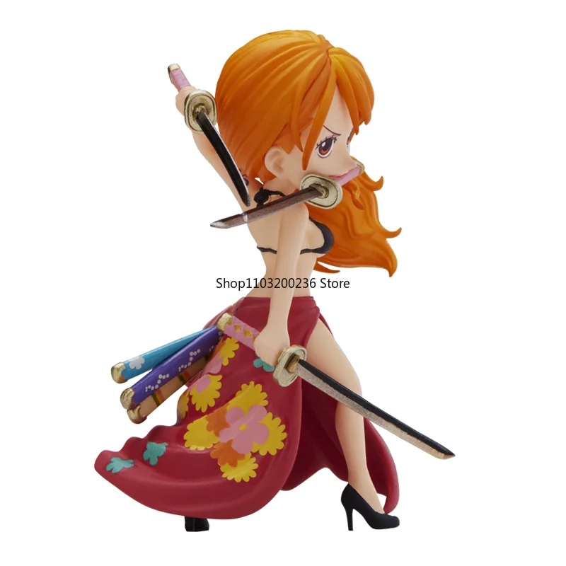 BANDAI Original ONE PIECE MAGAZINE Three Sword Style Nami WCF Series Anime Action Figures Collectible Ornaments Model Gift