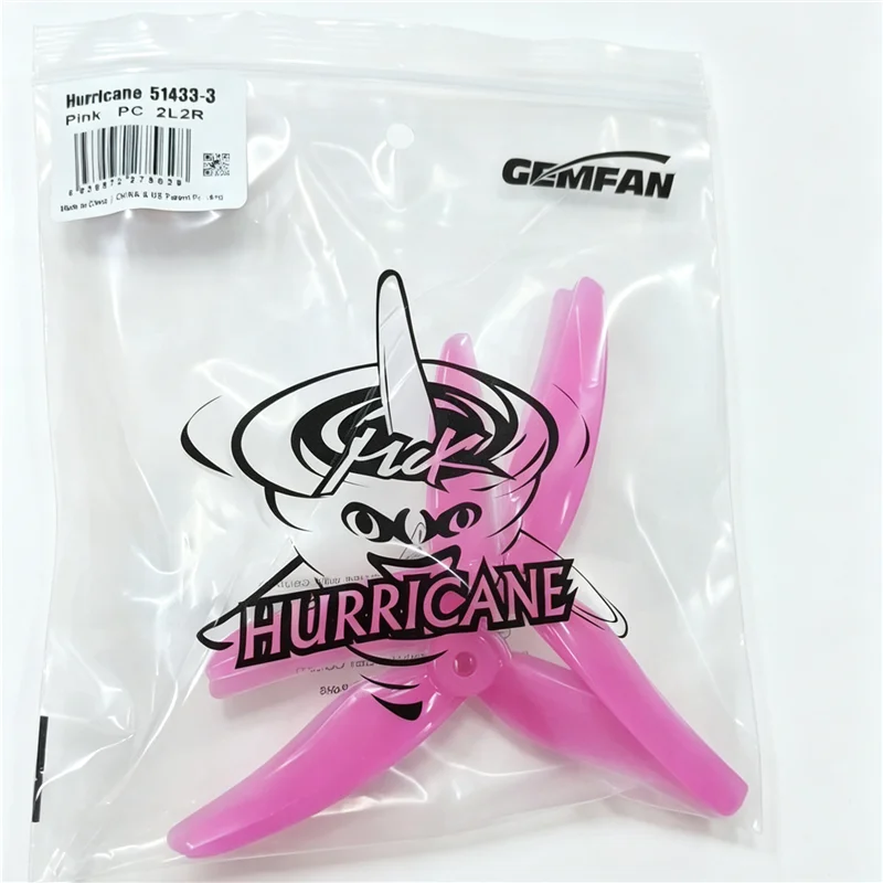 Gemfan Hurricane 51433 5.1 Inch 3-Blade FPV Propellers, PC Ultra Light Props 5mm Hole for 2207 2306 Motor, 10 Pairs 10CW+10CCW