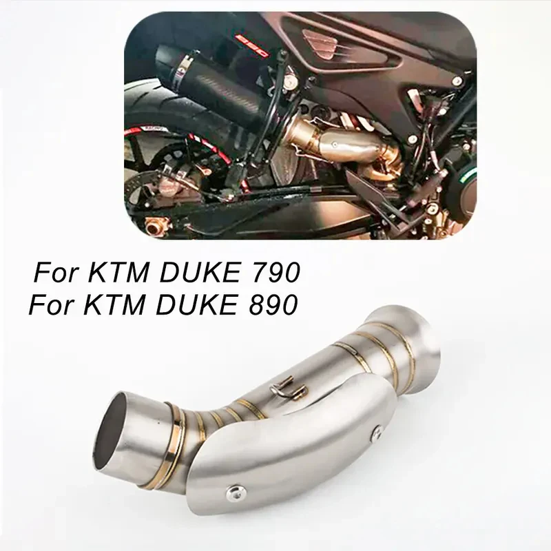 Motorrad-Auspuff-Mittelrohr für KTM 790 Duke 2018-2023 890 Duke 2020-2023 Verbindungsrohr für Aftermarket-Schalldämpfer