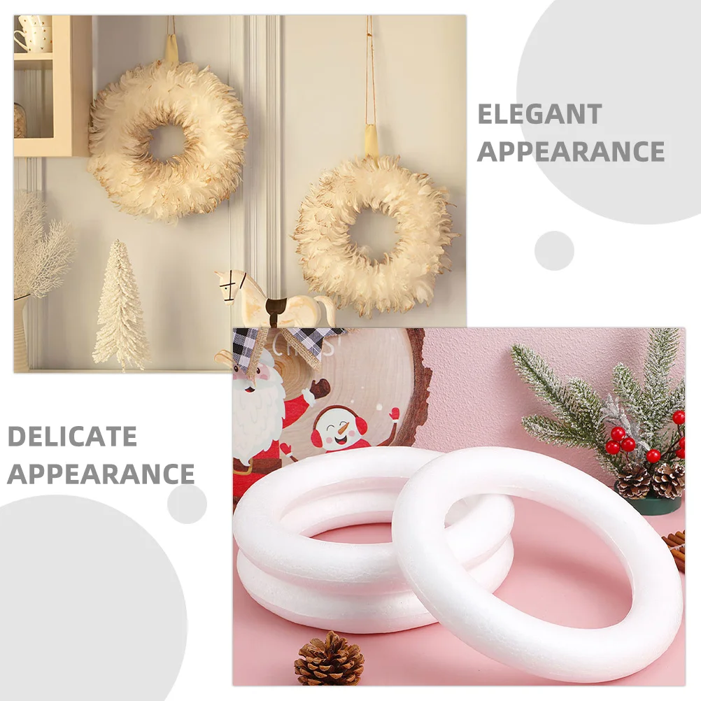 6 قطعة أشكال رغوة الأبيض الدوائر الحرفية المستديرة Diy بها بنفسك إكليل خواتم لحفل الزفاف زينة عيد الميلاد الربيع الشتاء عطلة الحرف إكليل