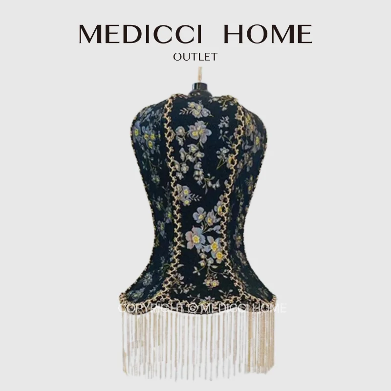 Medicci Home Rocco vittoriano Boho soffitto di lusso lampada a sospensione paralume floreale tamburo copertura della luce a sospensione per