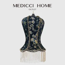 Medicci Home Rocco vittoriano Boho soffitto di lusso lampada a sospensione paralume floreale tamburo copertura della luce a sospensione per ristorante Hotel camera da letto