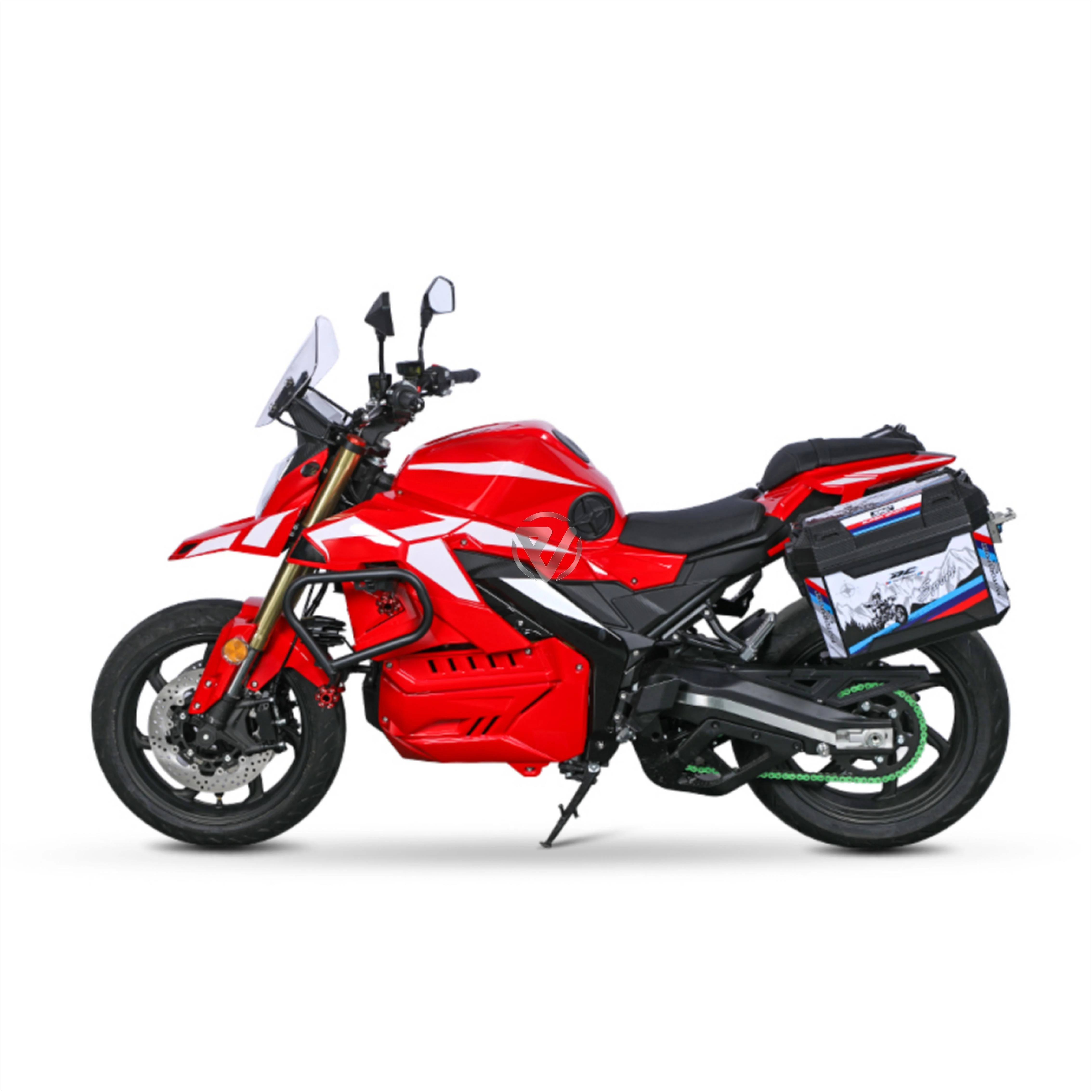Super 170KM/H 96V120Ah Lithium Battery 15kW Water Cooling Middle Chain Motor ADV Electric Motorcycle for Adult