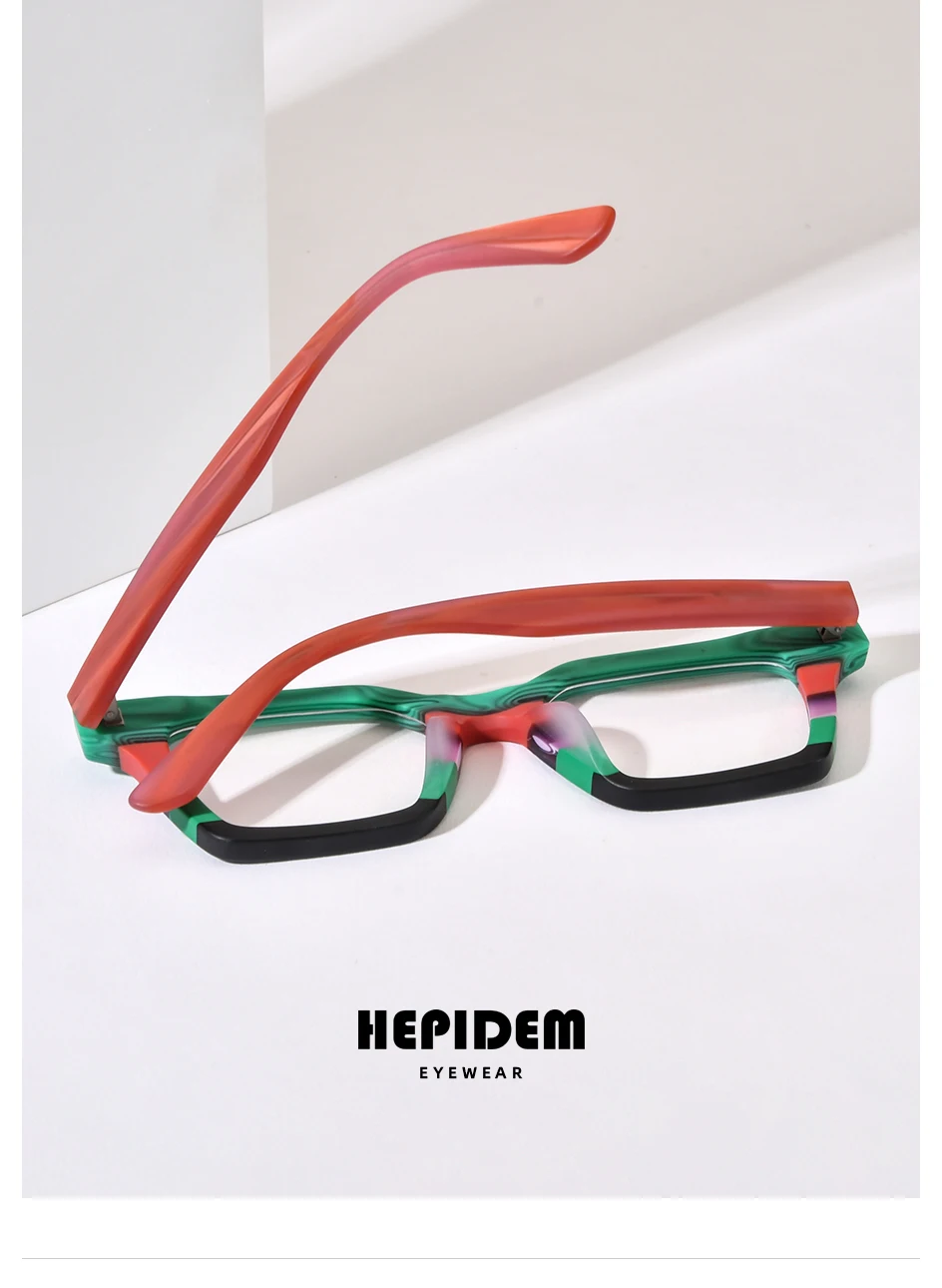 HEPIDEM Acetat Brille Männer Marke Designer Oversize Große Größe Brillen Rahmen Japanische Handgemachte Brille Männer Dicke Brillen 9374 – Detail 22