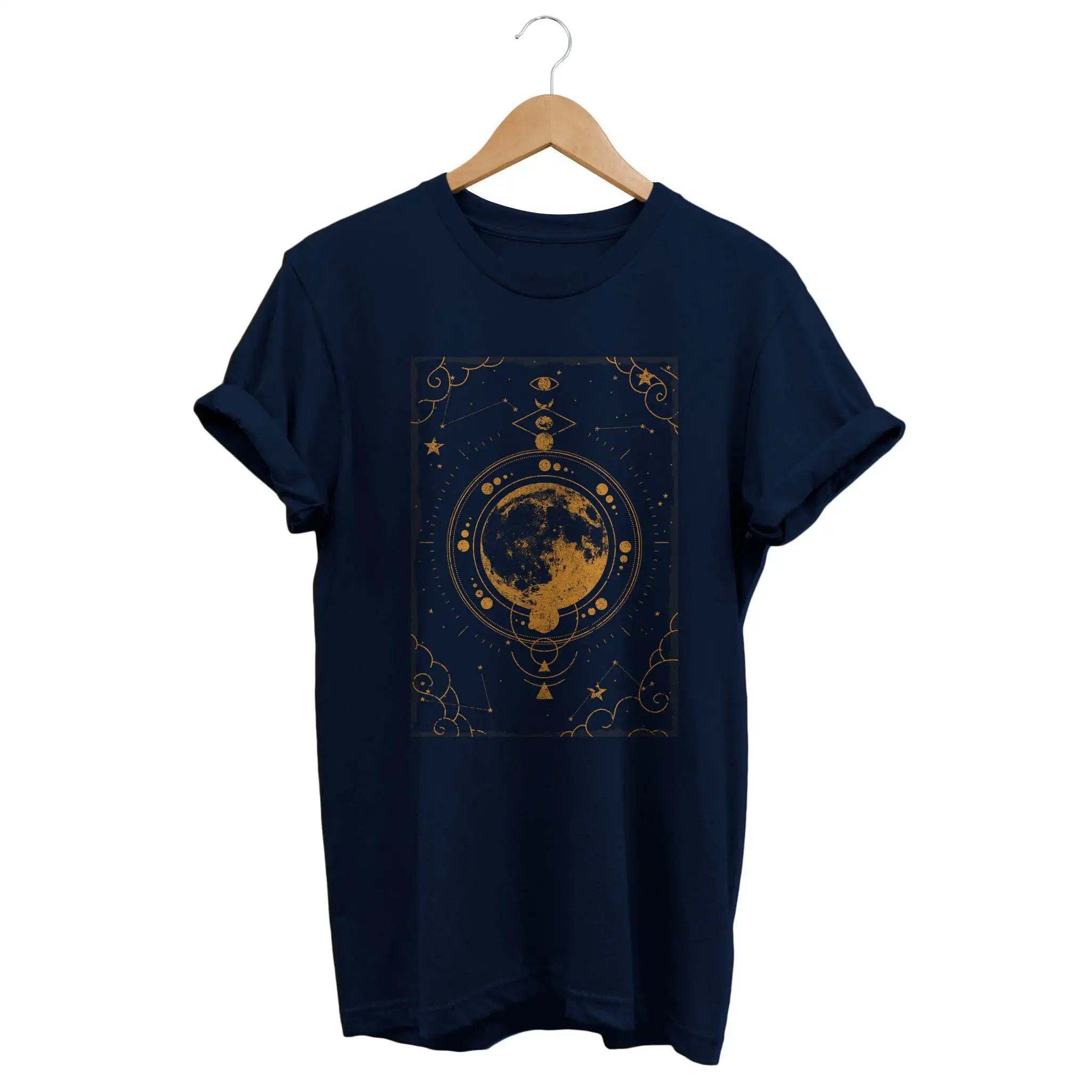 Lunar Map T shirt Moon Mori Clothing Grunge Clothes Astrology Fashion Dark Academia E girlT Witch Witchy Top Zodiac