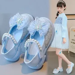 Children's shoes Girl princess shoes Spring and Autumn 2024 new fashion soft soled little girl  rhinestone baby glass shoes