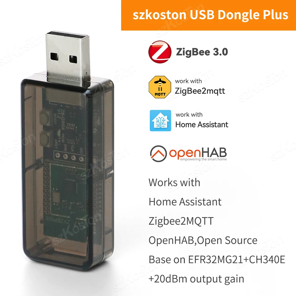 Zigbee – Dongle USB 3.0 Plus, universel, Open Source, passerelle Zigbee, fonctionne avec l\'assistant domestique, openHAB, NCP, EFR32MG21