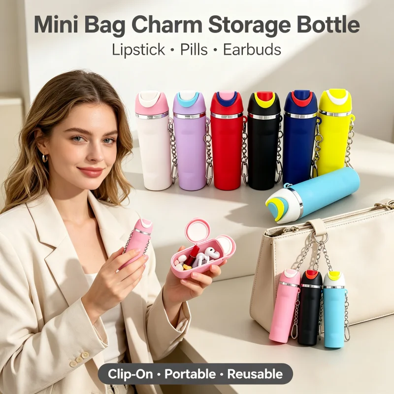 Mini Water Bottle Keychain ， Cute Cup Mini Tumbler Keychain，Applicable To Holder Keyring for Lip Balm, Backpack