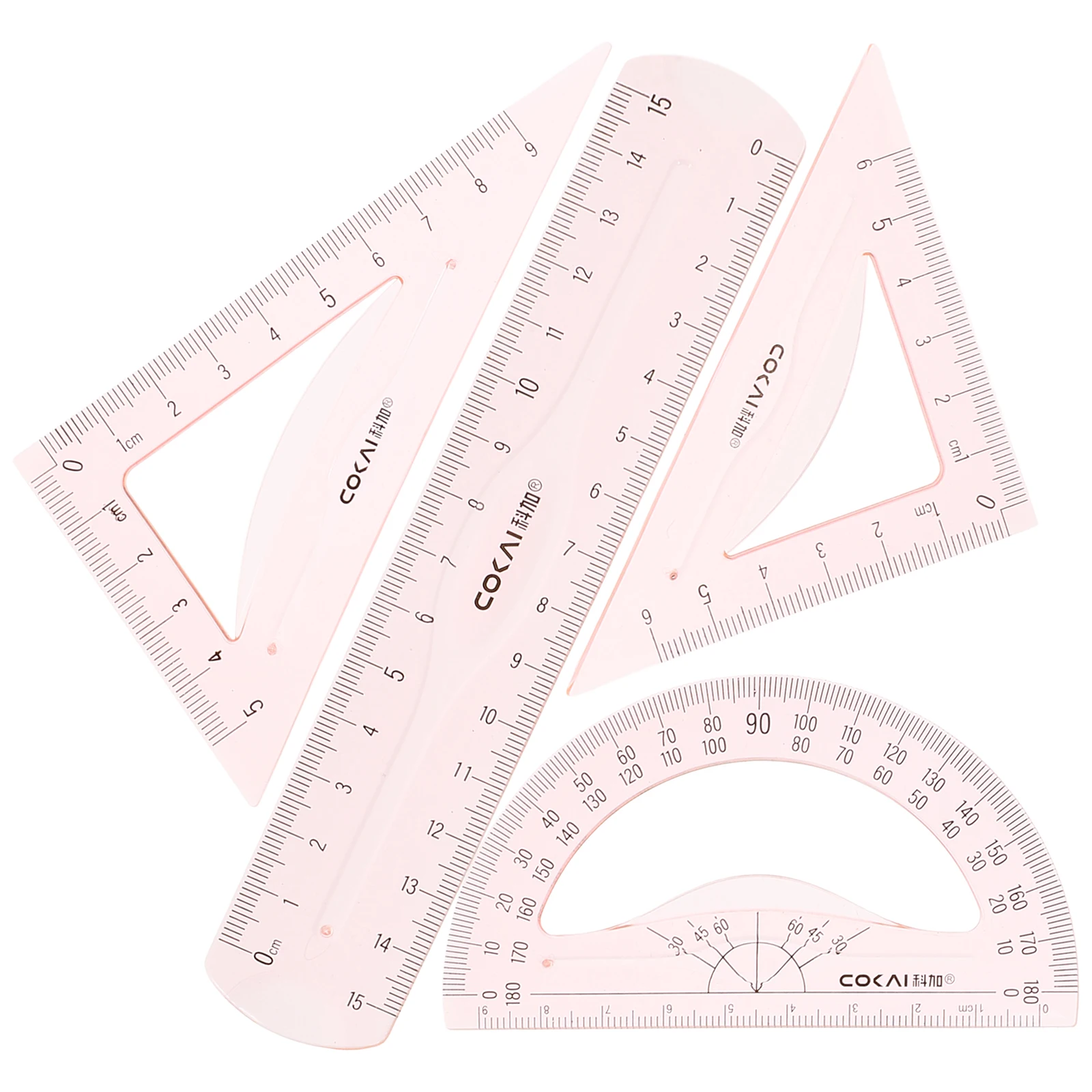 1 Set Drafting Ruler Set Student Protractor Math Measuring Ruler Engineering Measure Ruler School Straight Ruler Stationery