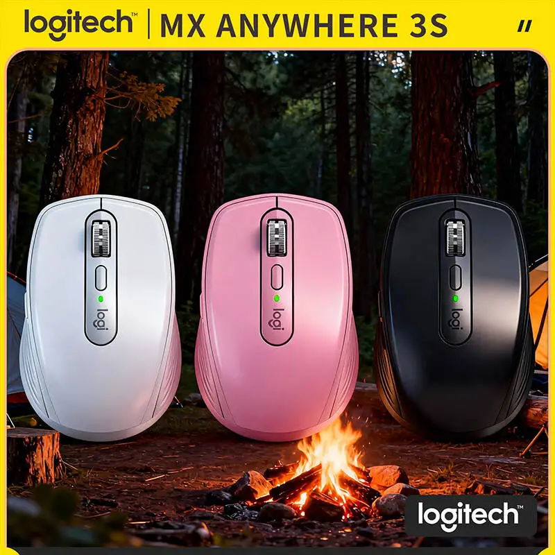 

Ergonomic Wireless MX Anywhere 3S - 8K DPI, MagSpeed Wheel, Anti-Slip Grip, Great for Train Trip & Home Office Desk