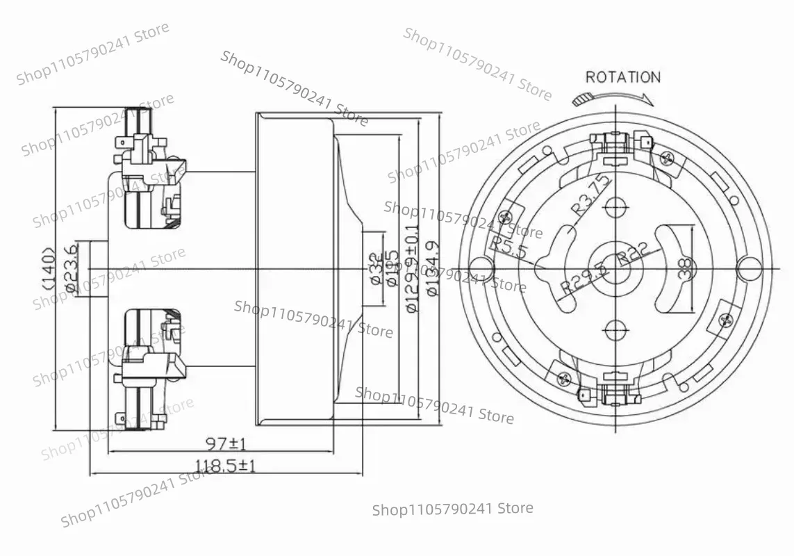 PA29 230V 50Hz motor, single and double motor, pet water blower accessories BS CS S22 A22