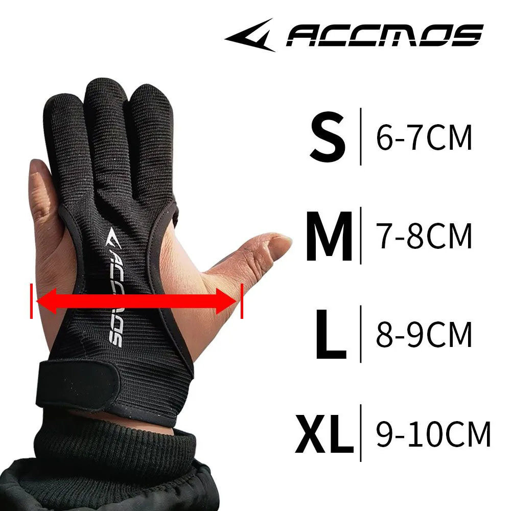 Sarung tangan jari panahan 3 jari, 1 buah sarung tangan kain antilembap ujung jari tebal S/M/L/XL 4 Ukuran