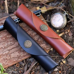AIGUONIU Genuine Leather Pencil Bag Storage Pouch Rollup Pen bag Organizer Wrap Bag Vintage Retro Creative Stationery Product