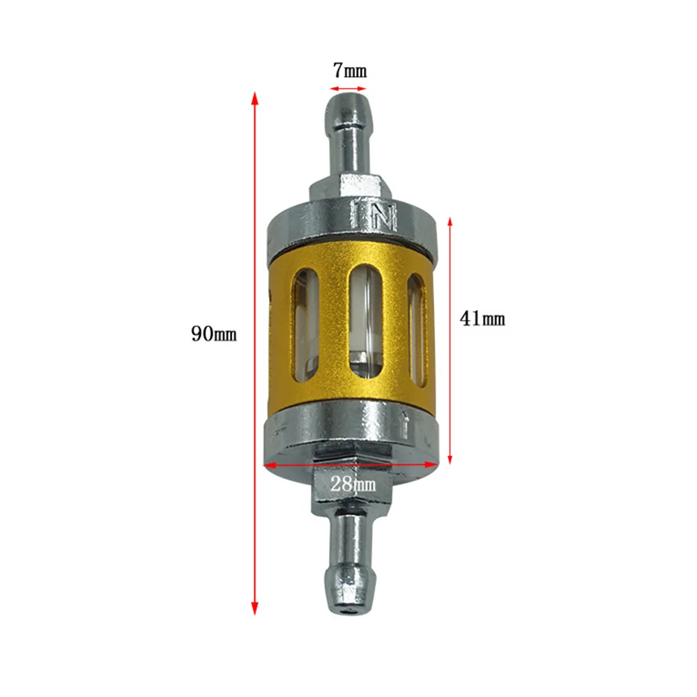 1 PCs Universal 7mm Aluminum Glass Fuel Filter for Motorcycle ATV Scooter Moped