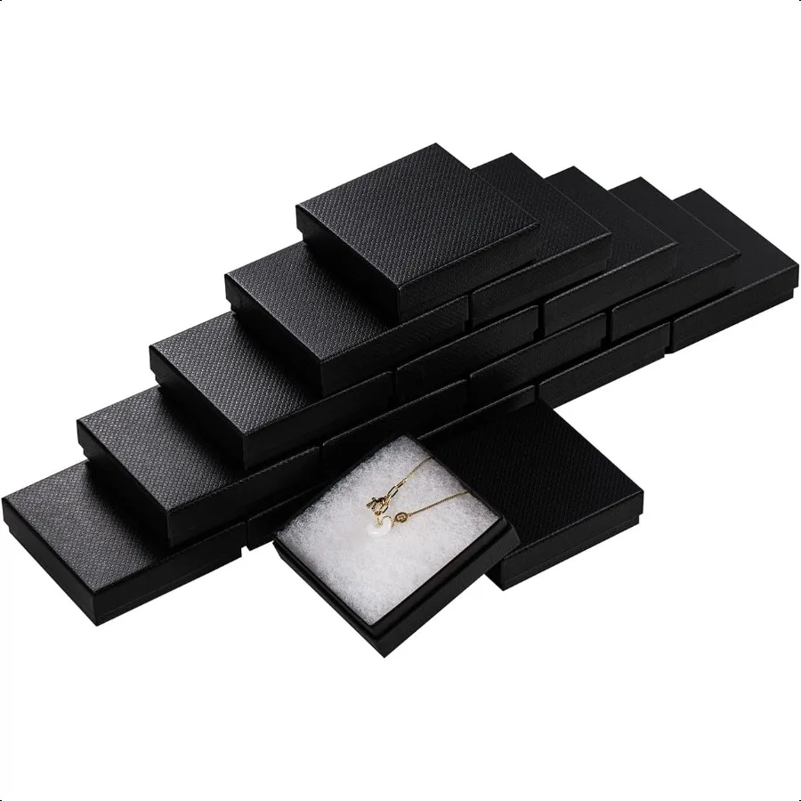 Magicool Confezione da 20 contenitori per gioielli in cartone da 3,5x3,5x1 pollici, utilizzati per collane, bracciali, orecchini, gioielli, piccoli gioielli, confezione regalo