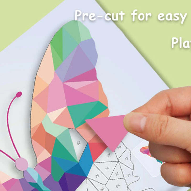 Zabawka edukacyjna dla dzieci z kolażem geometrycznym 3D Naklejki z kreskówek Zestaw rzemieślniczy dla dzieci