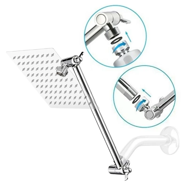 G92C Upgrades Shower Head Stand Flexible Shower Arm Extension Practical Shower Head Mount Extendable Shower Arm for Bathroom