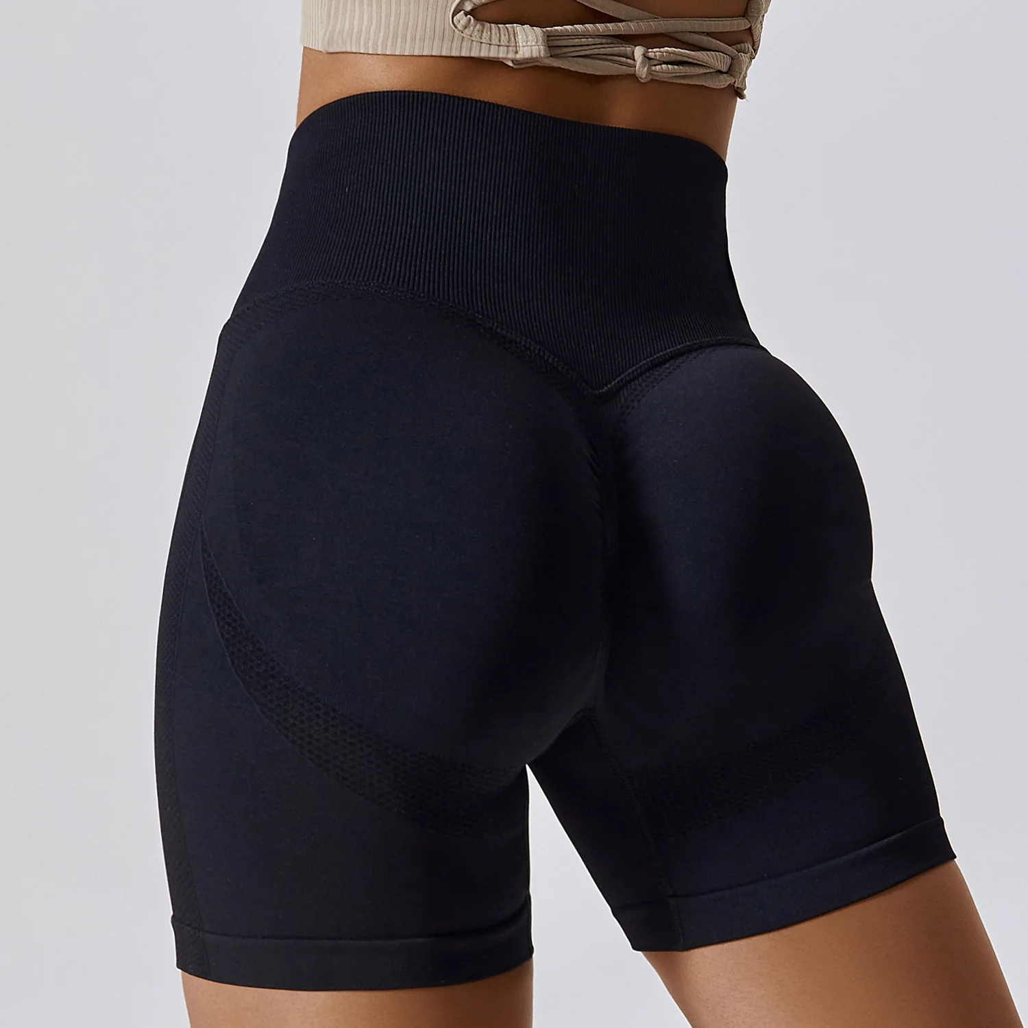 Yoga Women  Shorts High Waist Workout Shorts Gym Running Short Pants Sportswear