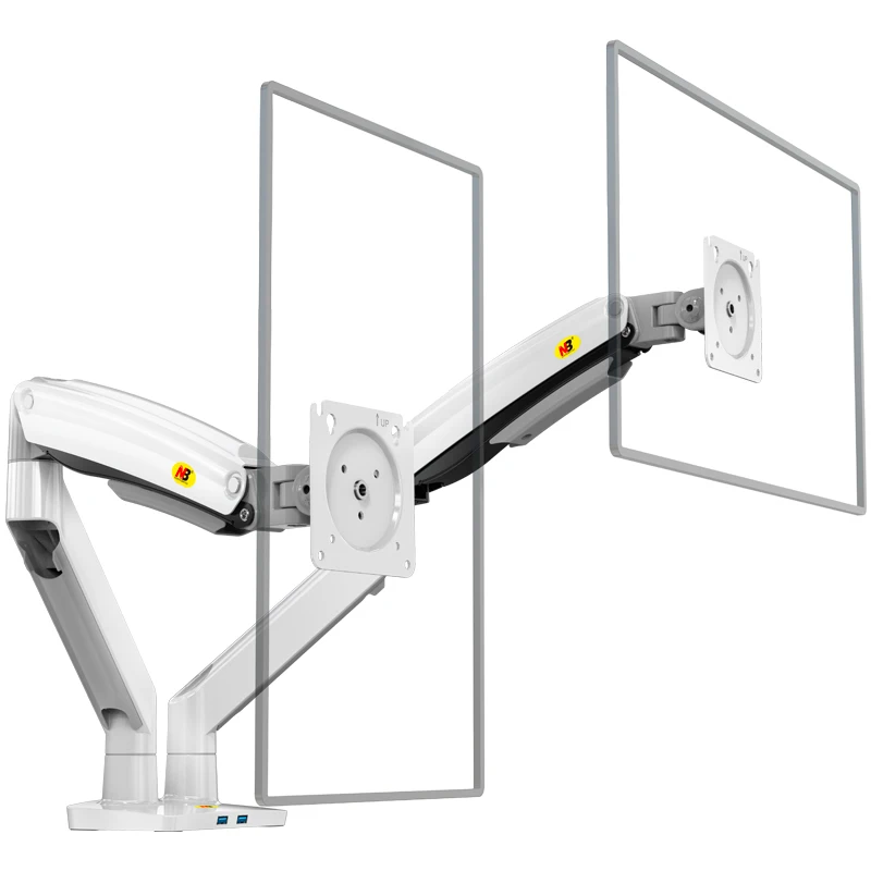 

NB North Bayou Dual Monitor Desk Mount Stand Full Motion Swivel Computer Monitor Arm Fits 2 Screens Up To 32'' NB F195A/G75
