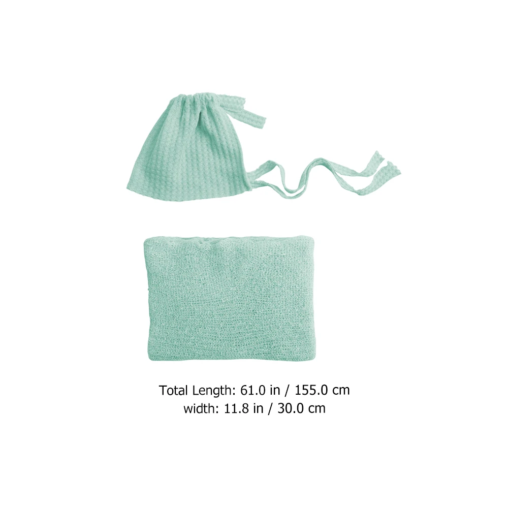 

1 set Baby Photography Hat Newborn Wrap Blanket Swaddle Nursing Hugging Prop Infant Acrylic Safe Comfortable Gift for Parents