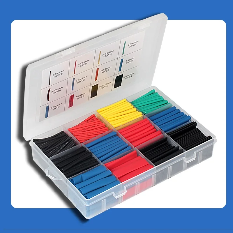 127-780pcs Heat-shrink Tubing Thermoresistant Tube Heat Shrink Wrapping Kit Electrical Connection Wire Cable Insulation Sleeving