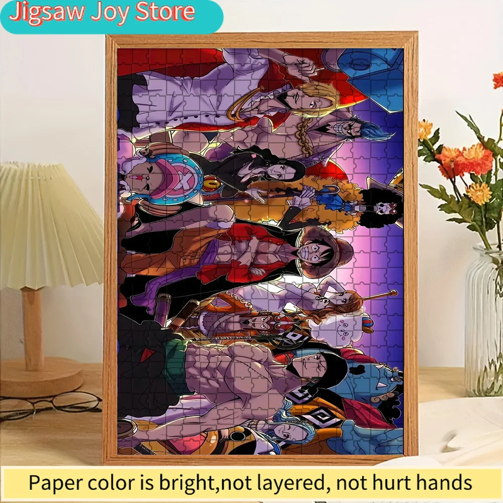 

One Piece Straw Hat Pirates Full Crew Group Art Paper Jigsaw Puzzle, Anime Grand Line Adventure Vibe Wall Decor, Stylish Collect