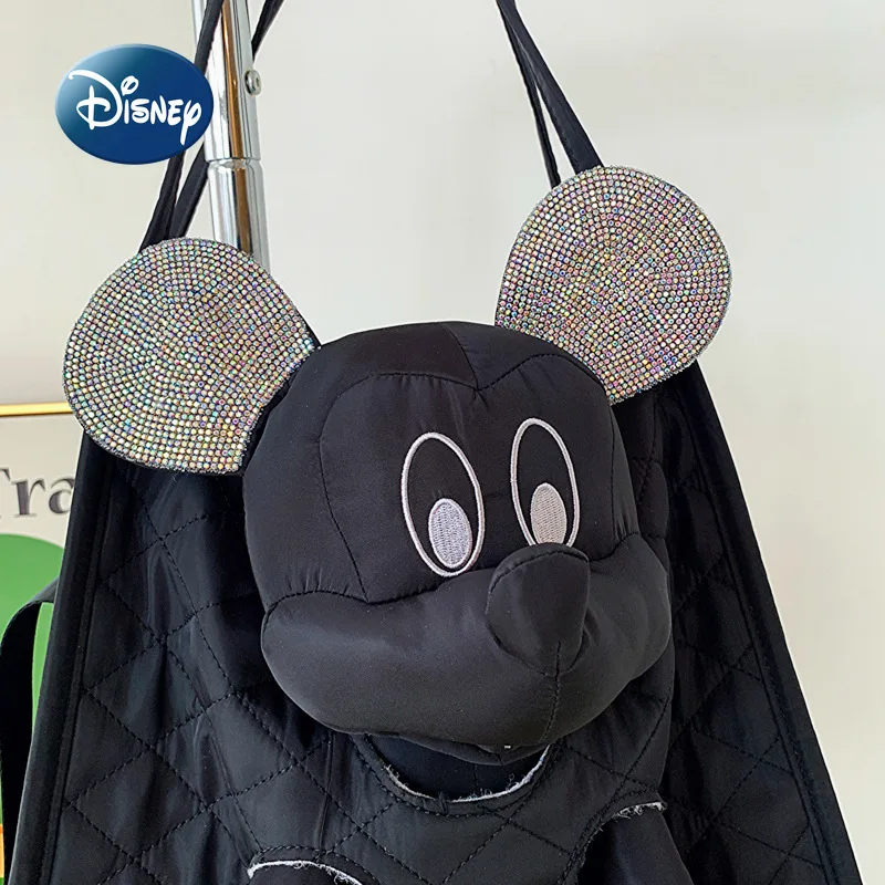 Disney-Bolso de mano de Mickey para mujer, bolso de mano de marca de lujo a la moda, de gran capacidad, de viaje